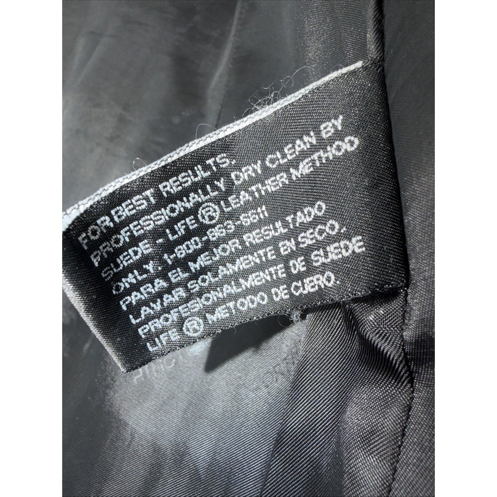Worthington Women's Black Genuine Lambskin Leather Full Zip Jacket Size Large - Picture 5 of 5